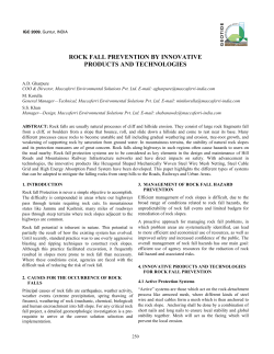 Rock Fall Prevention by Innovative Products and Technologies