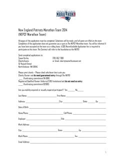 New England Patriots Marathon Team 2014 (NEPCF