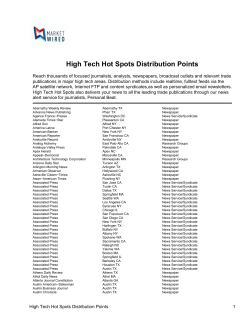 High Tech Hot Spots Distribution Points