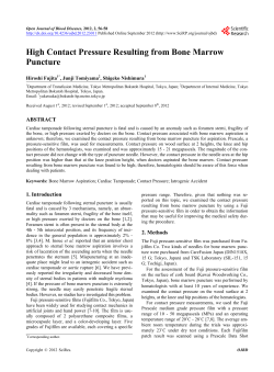 High Contact Pressure Resulting from Bone Marrow Puncture