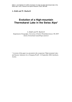 Evolution of a High-mountain Thermokarst Lake in the Swiss Alps*