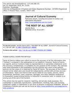 THE ROOT OF ALL GOOD - Department of History