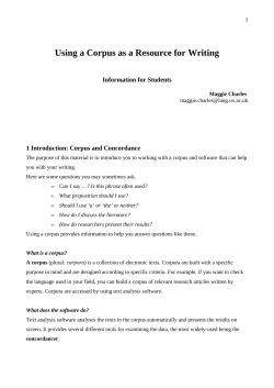 Using a Corpus as a Resource for Writing
