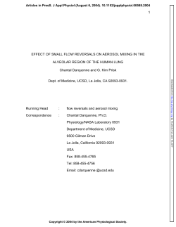 1 EFFECT OF SMALL FLOW REVERSALS ON AEROSOL MIXING