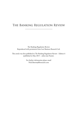 The Banking Regulation Review: Canada