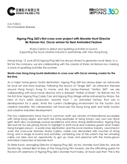 Ngong Ping 360`s first cross-over project with Monster Hunt Director