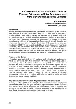 A Comparison of the State and Status of Physical Education