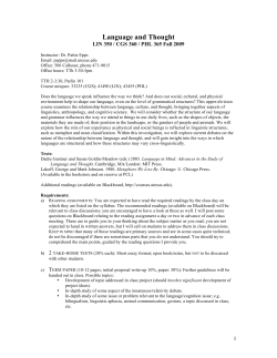 Language and Thought - The University of Texas at Austin