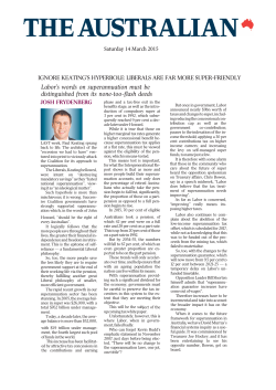 Labor`s words on superannuation must be distinguished from its