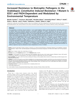 Arabidopsis Constitutive Induced Resistance 1 Mutant Is
