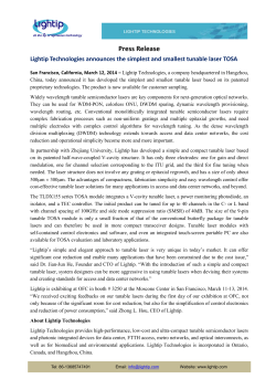 Lightip Technologies announces the simplest and smallest tunable