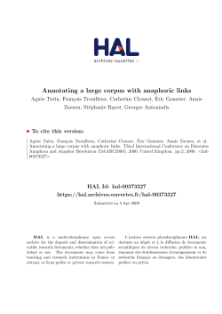 Annotating a large corpus with anaphoric links
