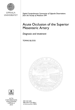 Acute Occlusion of the Superior Mesenteric Artery: Diagnosis