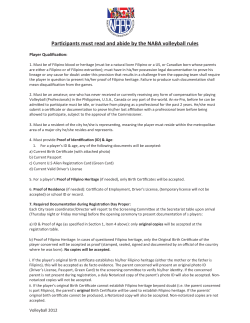 Participants must read and abide by the NABA volleyball rules