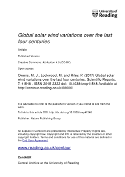 Global solar wind variations over the last four centuries