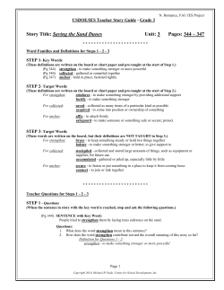 Story Title: Saving the Sand Dunes Unit: 3 Pages: 344 &ndash; 347