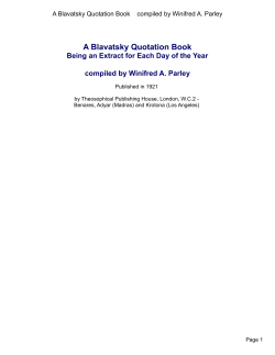 A Blavatsky Quotation Book - Canadian Theosophical Association