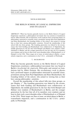 The Berlin School of Logical Em