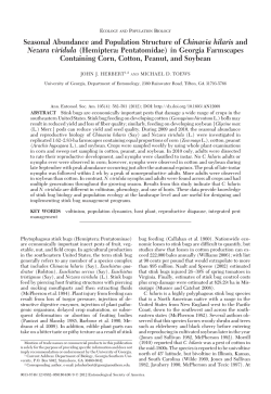 Seasonal Abundance and Population Structure of Chinavia hilaris