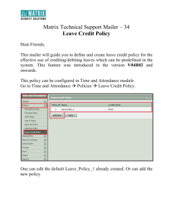 MTSM-34 Leave Credit Policy