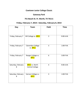 Cowtown Junior College Classic Gateway Park 751 Beach St. Ft