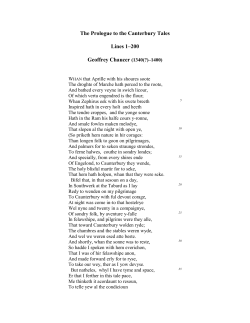 The Prologue to the Canterbury Tales Lines 1&ndash;200 Geoffrey Chaucer