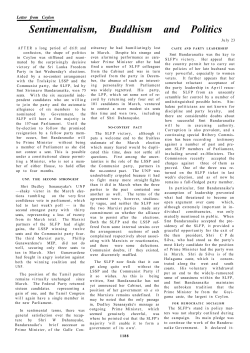Sentimentalism, Buddhism and Politics