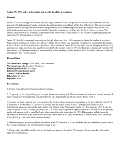 Radioisotope S-35 Safety Information