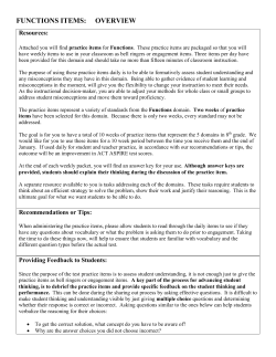 Functions Practice Items - Set 1