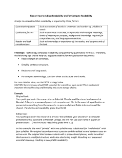 Tips on How to Adjust Readability and/or