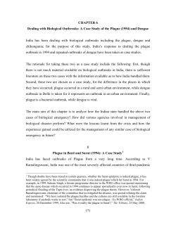 The Plague outbreaks in India in 1994- A case study