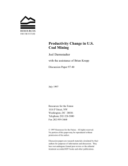 Productivity Changes in US Coal Mining