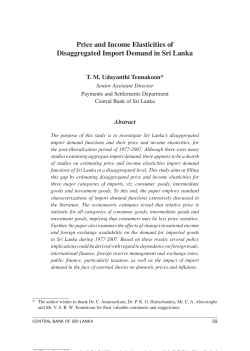 Price and Income Elasticities of Disaggregated Import Demand in Sri