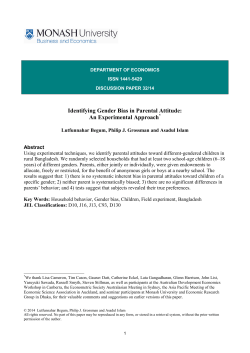 Identifying gender bias in parental attitude: An experimental approach