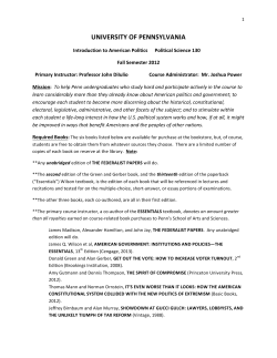 PSCI 130 FALL 2012 Course Syllabus