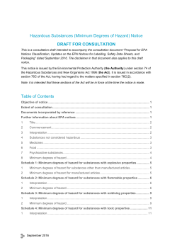 Hazardous Substances (Minimum Degrees of Hazard) Notice