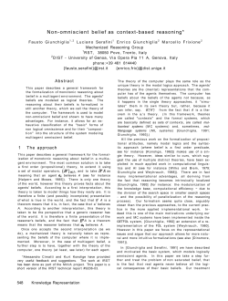 Non-omniscient belief as context-based reasoning