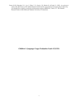 Children`s Language Usage Evaluation Scale (CLUES)