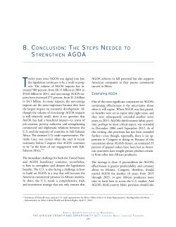 8. CONCLUSION: THE STEPS NEEDED TO STRENGTHEN AGOA