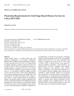 Projecting Requirements for End Stage Renal Disease Services in