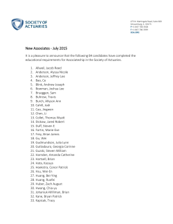 July 2015 New Associates