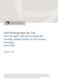 Bank of England Staff Working Paper No. 545