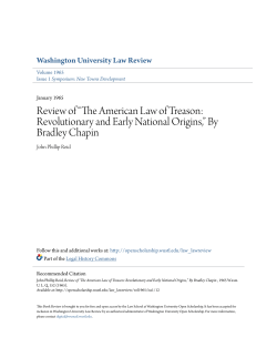 Review of &ldquo;The American Law of Treason: Revolutionary and Early