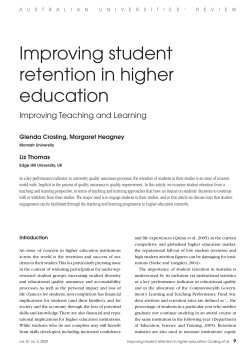 Improving student retention in higher education