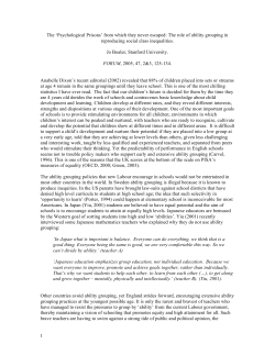 The `Psychological Prisons` from which they never escaped: The role