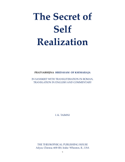 The Secret of Self Realization