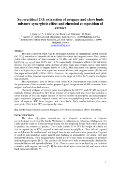 Supercritical CO2 extraction of oregano and clove