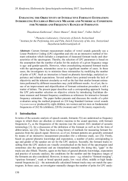 Enhancing the Objectivity of Interactive Formant