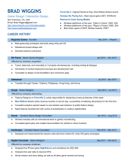 R&eacute;sum&eacute; - brad wiggins portfolio