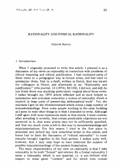 Rationality and ethical rationality